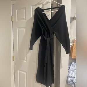 Fashion Nova Classic Black Midi Dress